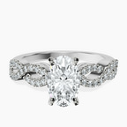18kt White Gold Lorene Twisted Shank Lab Diamond Ring front image