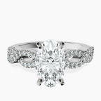 Platinum Lorene Twisted Shank Lab Diamond Ring front image