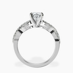 Platinum Lorene Twisted Shank Lab Diamond Ring side right image one