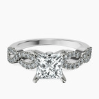 Platinum Lorene Twisted Shank Lab Diamond Ring front image