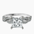 Platinum Lorene Twisted Shank Lab Diamond Ring front image