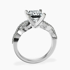 Platinum Lorene Twisted Shank Lab Diamond Ring side right image one