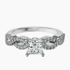 14kt White Gold Lorene Twisted Shank Lab Diamond Ring front image