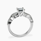 14kt White Gold Lorene Twisted Shank Lab Diamond Ring side right image one