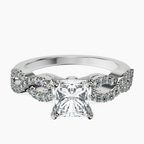 Platinum Lorene Twisted Shank Lab Diamond Ring front image