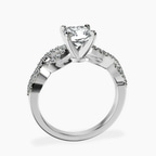 Platinum Lorene Twisted Shank Lab Diamond Ring side right image one