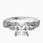 Platinum Lorene Twisted Shank Lab Diamond Ring front image