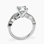 Platinum Lorene Twisted Shank Lab Diamond Ring side right image one