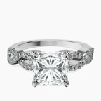 14kt White Gold Lorene Twisted Shank Lab Diamond Ring front image