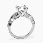 14kt White Gold Lorene Twisted Shank Lab Diamond Ring side right image one