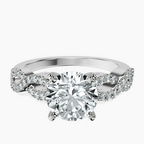 Platinum Lorene Twisted Shank Lab Diamond Ring front image