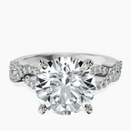 14kt White Gold Lorene Twisted Shank Lab Diamond Ring front image