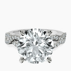 Platinum Lorene Twisted Shank Lab Diamond Ring front image