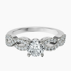 18kt White Gold Lorene Twisted Shank Lab Diamond Ring front image