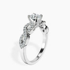 18kt White Gold Lorene Twisted Shank Lab Diamond Ring standing product image one