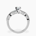 18kt White Gold Lorene Twisted Shank Lab Diamond Ring side right image one