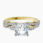 9ct Yellow Gold Lorene Twisted Shank Lab Diamond Ring front image