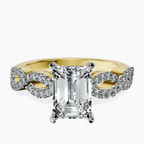 9ct Yellow Gold Lorene Twisted Shank Lab Diamond Ring front image