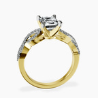9ct Yellow Gold Lorene Twisted Shank Lab Diamond Ring side right image one