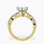 14ct Yellow Gold Lorene Twisted Shank Lab Diamond Ring side right image one