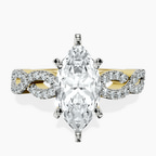 9ct Yellow Gold Lorene Twisted Shank Lab Diamond Ring front image