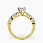 9ct Yellow Gold Lorene Twisted Shank Lab Diamond Ring side right image one