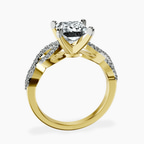 18ct Yellow Gold Lorene Twisted Shank Lab Diamond Ring side right image one