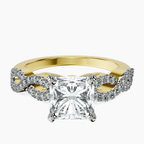 14ct Yellow Gold Lorene Twisted Shank Lab Diamond Ring front image