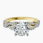18ct Yellow Gold Lorene Twisted Shank Lab Diamond Ring front image