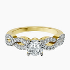 18kt Yellow Gold Lorene Twisted Shank Lab Diamond Ring front image