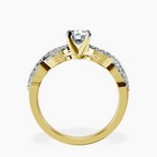18kt Yellow Gold Lorene Twisted Shank Lab Diamond Ring side right image one