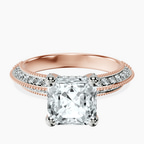 14kt Rose Gold Dua Side Stone Knife Edge Lab Diamond Ring front image