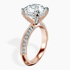 14kt Rose Gold Dua Side Stone Knife Edge Lab Diamond Ring standing product image one