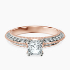 14kt Rose Gold Dua Side Stone Knife Edge Lab Diamond Ring front image