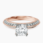 14kt Rose Gold Dua Side Stone Knife Edge Lab Diamond Ring front image