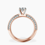 14kt Rose Gold Dua Side Stone Knife Edge Lab Diamond Ring side right image one