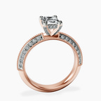 18kt Rose Gold Dua Side Stone Knife Edge Lab Diamond Ring side right image one