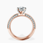 18kt Rose Gold Dua Side Stone Knife Edge Lab Diamond Ring side right image one