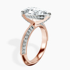 14kt Rose Gold Dua Side Stone Knife Edge Lab Diamond Ring standing product image one