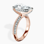 14kt Rose Gold Dua Side Stone Knife Edge Lab Diamond Ring standing product image one