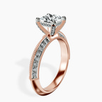 14kt Rose Gold Dua Side Stone Knife Edge Lab Diamond Ring standing product image one