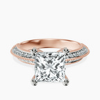 14kt Rose Gold Dua Side Stone Knife Edge Lab Diamond Ring front image