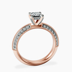 14kt Rose Gold Dua Side Stone Knife Edge Lab Diamond Ring side right image one