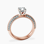 14kt Rose Gold Dua Side Stone Knife Edge Lab Diamond Ring side right image one