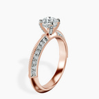 10kt Rose Gold Dua Side Stone Knife Edge Lab Diamond Ring standing product image one