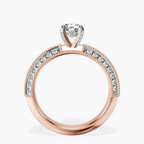 10kt Rose Gold Dua Side Stone Knife Edge Lab Diamond Ring side right image one