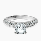 Platinum Dua Side Stone Knife Edge Lab Diamond Ring front image