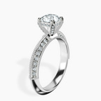 Platinum Dua Side Stone Knife Edge Lab Diamond Ring standing product image one