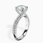 Platinum Dua Side Stone Knife Edge Lab Diamond Ring standing product image one