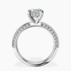 Platinum Dua Side Stone Knife Edge Lab Diamond Ring side right image one